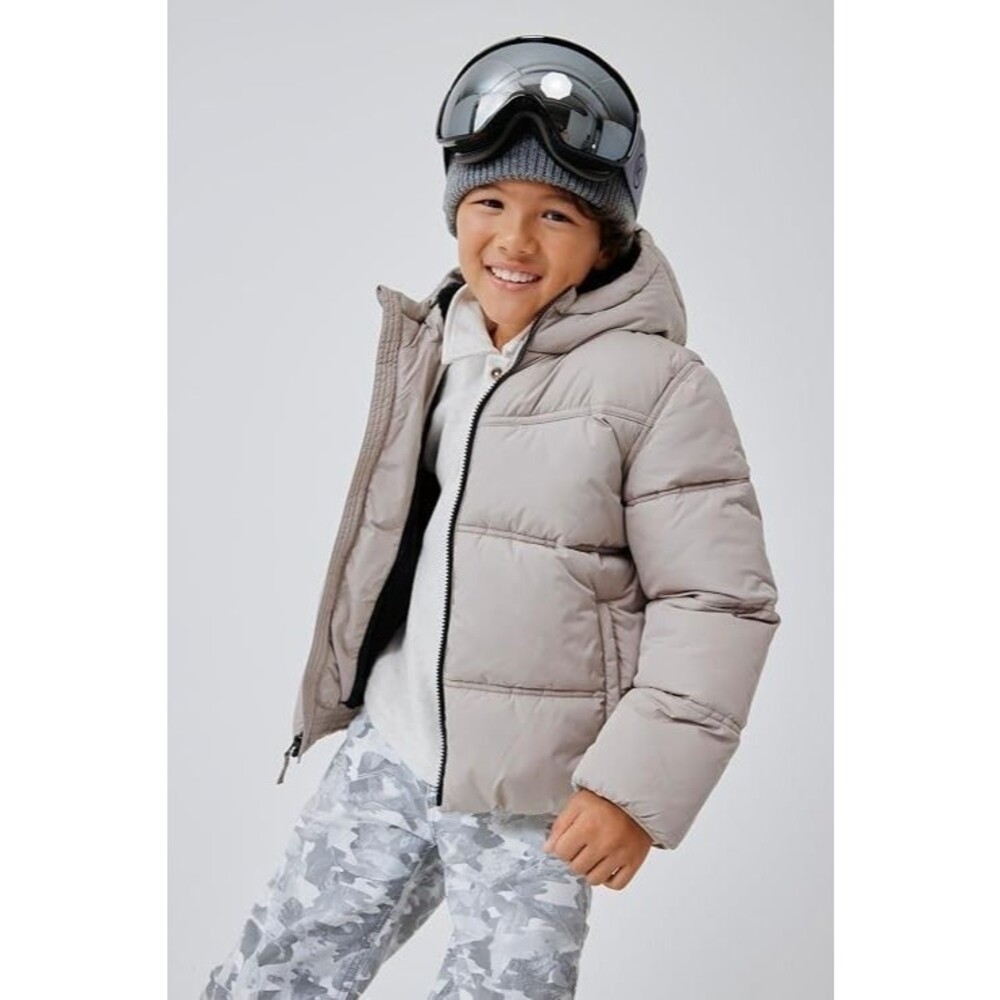 The Children's Place Boys Puffer Jacket XXL Faux Fur Hood Chinchilla color New